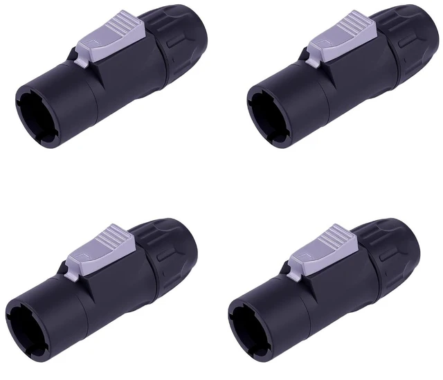 Main image of IP65 PowerCon True Outdoor Waterproof Power Connector 20A 250V Black Heavy Duty Reliable Electrical Connection for DJ Equipment Stage Lighting Sound Systems (SAC3MX_4PCS_Black)