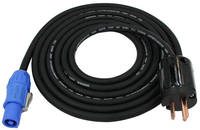 Alt view image 2 of 6 - Profeesional Hand-Built 14 AWG Male NEMA5-15P to SACFCA PowerCon Cable (15Feet)