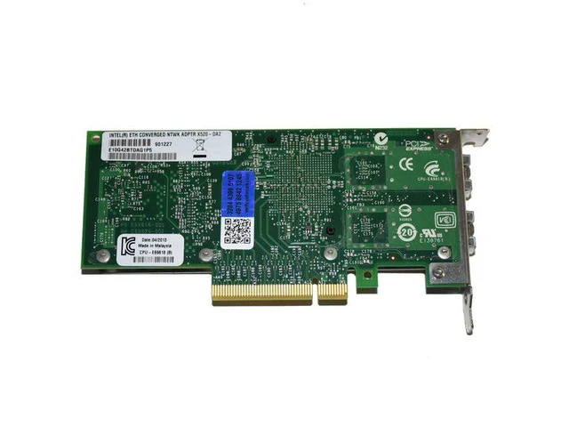 Alt view image 7 of 7 - 10Gbps Dual Port PCI-E X520-DA2 E10G42BTDA Ethernet Server Adapter