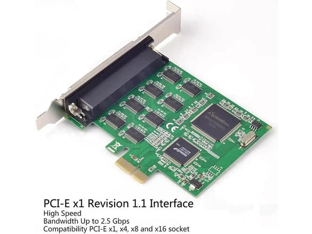 Alt view image 4 of 6 - PCI express to 8 Serial RS232 Ports PCI E Multi I/O Card with Fan-out Cable Chip SystemBase