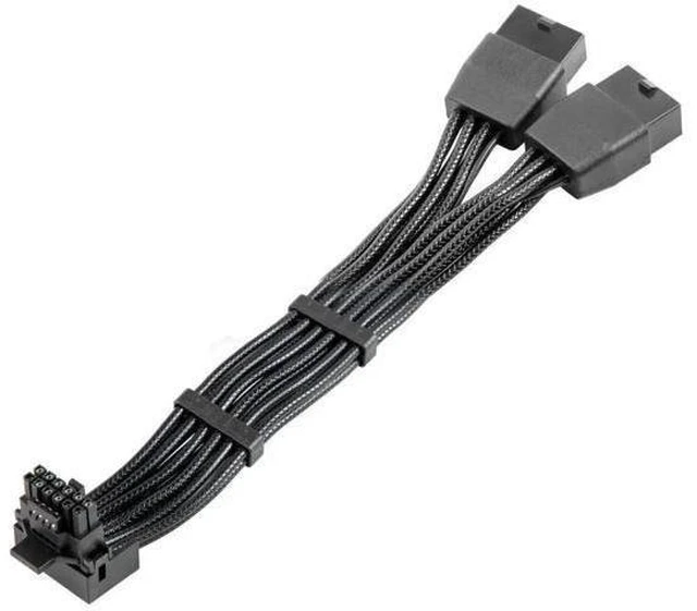 Main image of B 90 Degree Right Angle 12VHPWR GPU Power Adapter Cable, PCIe 5.0 16Pin(12+4) Male to Dual 8Pin Female Extender, 16AWG High Current Wire, Compatible with RTX 3090Ti/4070Ti/4080/4090 Graphics Card