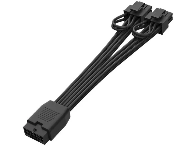 Alt view image 6 of 7 - Cable Extension, 16 Pin(12+4) Female to Dual PCIe 8 Pin(6+2) Male GPU, PSU Conversion Cable for Power Supply 6.8 in(17cm)