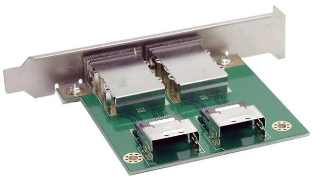 Alt view image 3 of 7 - Ports Mini SAS SFF-8088 to SAS 36Pin SFF-8087 PCBA Female Adapter with PCI Bracket