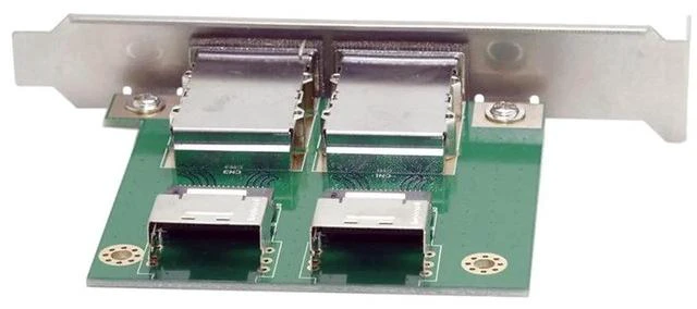 Alt view image 4 of 7 - Ports Mini SAS SFF-8088 to SAS 36Pin SFF-8087 PCBA Female Adapter with PCI Bracket