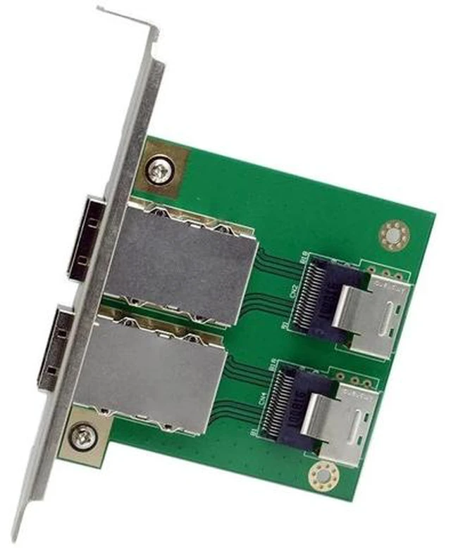Alt view image 2 of 7 - Ports Mini SAS SFF-8088 to SAS 36Pin SFF-8087 PCBA Female Adapter with PCI Bracket