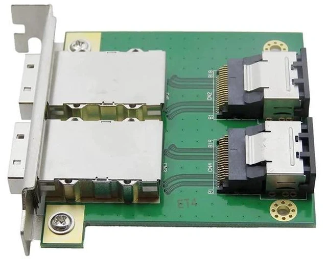 Alt view image 5 of 7 - Ports Mini SAS SFF-8088 to SAS 36Pin SFF-8087 PCBA Female Adapter with PCI Bracket