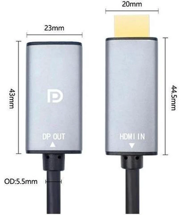 Alt view image 3 of 7 - 1ft HDMI to DisplayPort Adapter 4K@60Hz High Speed HDMI Male to DP Female Converter Cable Compatible for PC Graphics Card Laptop Mini NS PS5/4 Xbox One/360