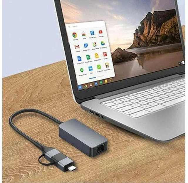 Alt view image 2 of 4 - A/Type C To 2.5G RJ45 Ethernet Adapter USB C To 2.5G Ethernet Adapter 2500Mbps External Network Card USB3.0 for PC Laptop