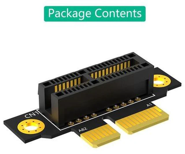 Alt view image 5 of 7 - x1 Right-Angle Riser Card PCI-E 1x Reverse Direction Adapter, 90-Degree Slot Converter for Space-Saving / Low-Profile Systems