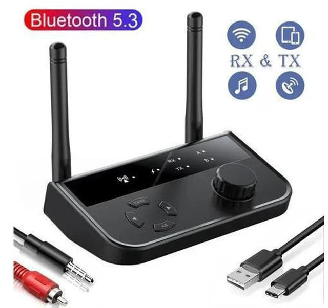 Alt view image 2 of 6 - 2 in 1 5.3 Audio Receiver Transmitter 3.5mm Aux Jack RCA Stereo Music Wireless Adapter Dongle for TV Car PC Headphones