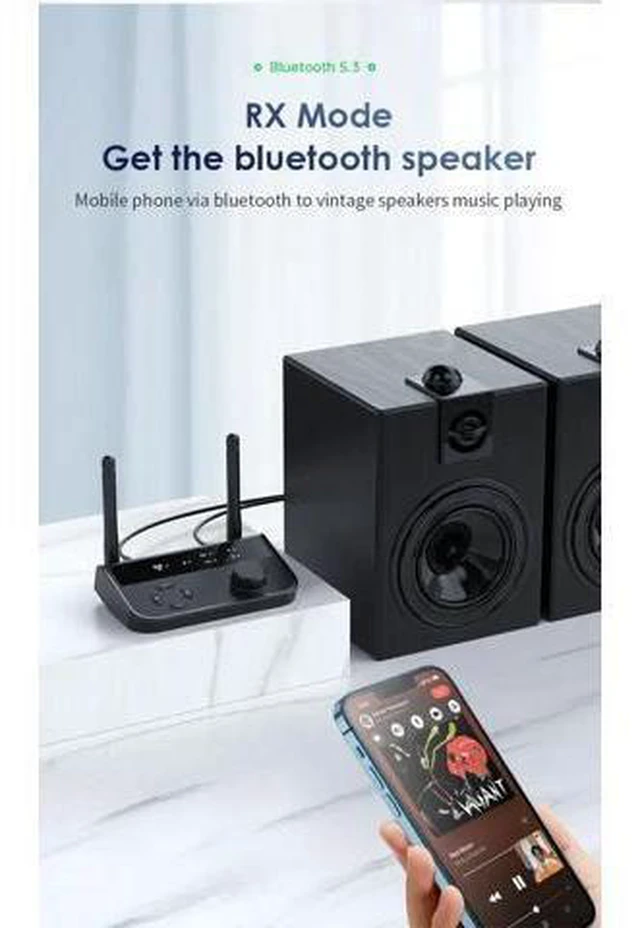 Alt view image 4 of 6 - 2 in 1 5.3 Audio Receiver Transmitter 3.5mm Aux Jack RCA Stereo Music Wireless Adapter Dongle for TV Car PC Headphones