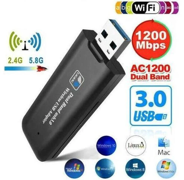 Main image of 1pcs USB 3.0 AC1200 802.11ac WiFi Wireless Adapter 1200Mbps Dual Band Wireless USB Adapter WiFi Network Receiver Adapter 3D11
