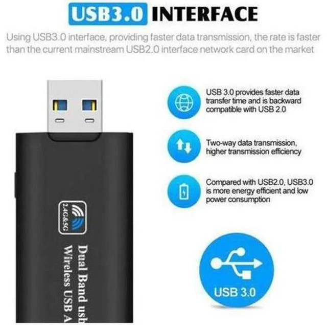 Alt view image 5 of 6 - 1pcs USB 3.0 AC1200 802.11ac WiFi Wireless Adapter 1200Mbps Dual Band Wireless USB Adapter WiFi Network Receiver Adapter 3D11