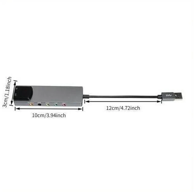 Alt view image 3 of 7 - USB Sound Card AC-3 DTS Headphone Adapter 7.1 5.1 Channel Soundcard Optical Adapter for Notebook Aluminium Sound Card
