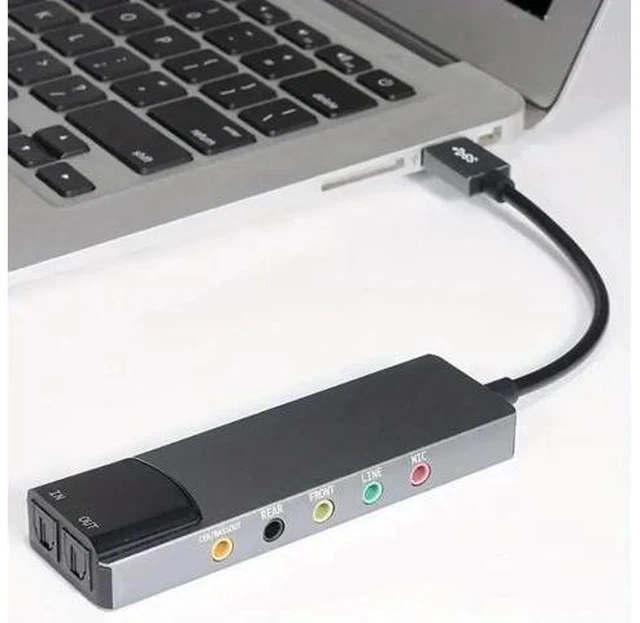 Alt view image 5 of 7 - USB Sound Card AC-3 DTS Headphone Adapter 7.1 5.1 Channel Soundcard Optical Adapter for Notebook Aluminium Sound Card