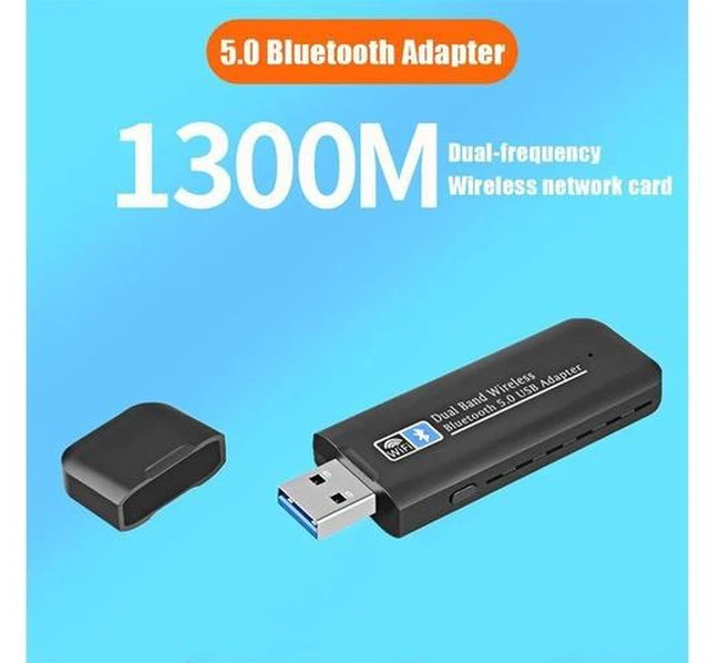 Alt view image 4 of 7 - 2.4/5Ghz Wireless External Receiver USB WiFi Bluetooth 5.0 Adapter 1300Mbps Dual Band Mini WiFi Dongle for Laptop eokCXOY