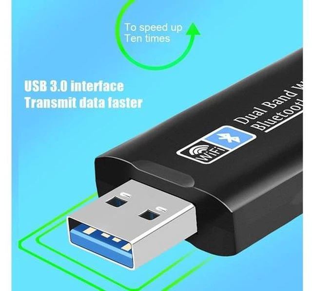 Alt view image 5 of 7 - 2.4/5Ghz Wireless External Receiver USB WiFi Bluetooth 5.0 Adapter 1300Mbps Dual Band Mini WiFi Dongle for Laptop eokCXOY