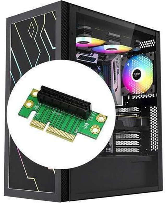 Alt view image 5 of 7 - Express 4X Riser Card 90-Degree Adapter Card PCI-E 4X Extender Extension Card for 1U, Small Computer and Server Case (PCIE 4X)