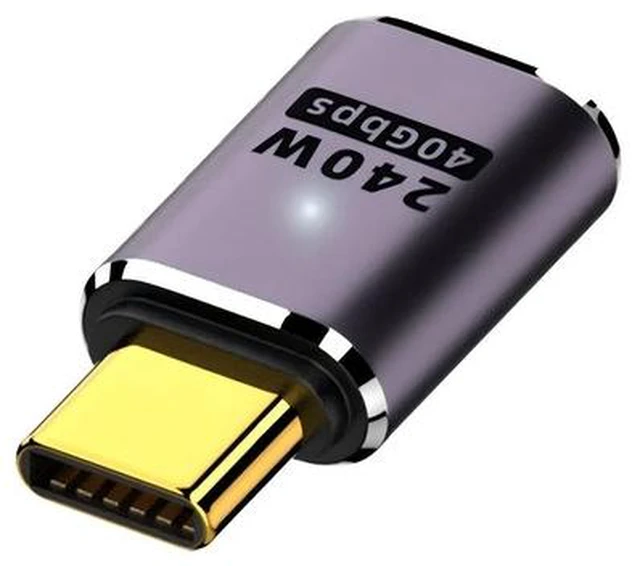 Main image of Type-C Adapter 40Gbps 240W Straight Male to Female 8K Video Converter, PD Fast Charging Extension for Laptop/Phone