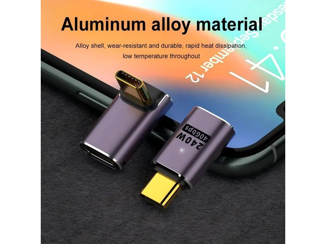 Alt view image 4 of 5 - USB4 Type-C Adapter 40Gbps 240W Reversible Connector, 8K Video PD Fast Charging for Phone/Laptop