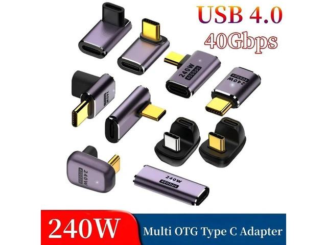 Alt view image 5 of 5 - USB4 Type-C Adapter 40Gbps 240W Reversible Connector, 8K Video PD Fast Charging for Phone/Laptop