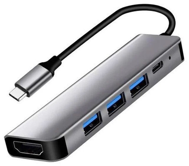 Main image of USB C Hub 3.0 with HDMI 4K, 100W PD, 1*USB 3.0, 2*USB 2.0, 5 in 1 USB C to HDMI Hub Docking Station for MacBook Air/Pro, iPad Pro, Mac