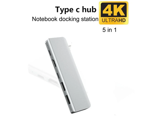 Alt view image 5 of 7 - USB C Hub Adapter, 5 in 1 Multiport Adapter with 4K Type C Hub to HDMI, 2 USB 3.0 Ports, 1*USB-C Ports and USB-C PD Charging for MacBook, Mac Pro, Mac Mini, iMac, Surface Pro, XPS, PC Mobile HD