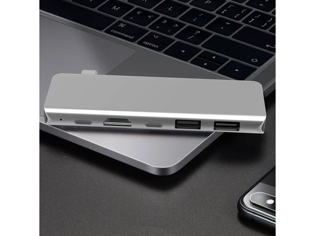 Alt view image 7 of 7 - USB C Hub Adapter, 5 in 1 Multiport Adapter with 4K Type C Hub to HDMI, 2 USB 3.0 Ports, 1*USB-C Ports and USB-C PD Charging for MacBook, Mac Pro, Mac Mini, iMac, Surface Pro, XPS, PC Mobile HD