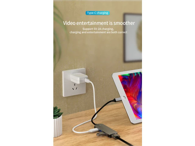Alt view image 6 of 7 - USB C Hub, MacBook Pro Adapter USB C Dongle, 4 in 1 USB C to HDMI Multiport Adapter Compatible for USB C Laptops Nintendo and Other Type C Devices (4K HDMI USB3.0/2.0 60W PD)