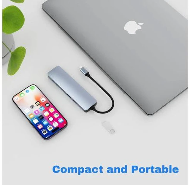 Alt view image 7 of 7 - USB C Hub,7 in 1 Adapter,Multiport Adapter with 4K HDMI, USB C & 2*USB3.0, PD 100W, SD/TF, USB C Docking Station for MacBook Air/Pro, iPad, Windows, Steam Deck, Switch