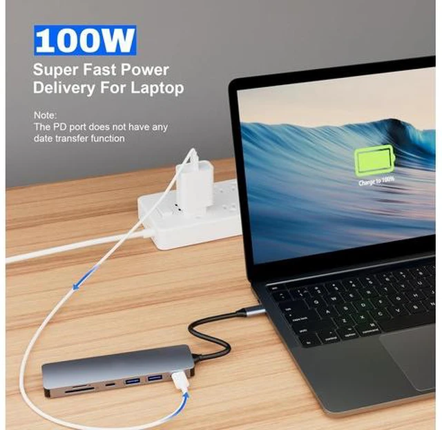 Alt view image 4 of 7 - USB C Hub,7 in 1 Adapter,Multiport Adapter with 4K HDMI, USB C & 2*USB3.0, PD 100W, SD/TF, USB C Docking Station for MacBook Air/Pro, iPad, Windows, Steam Deck, Switch