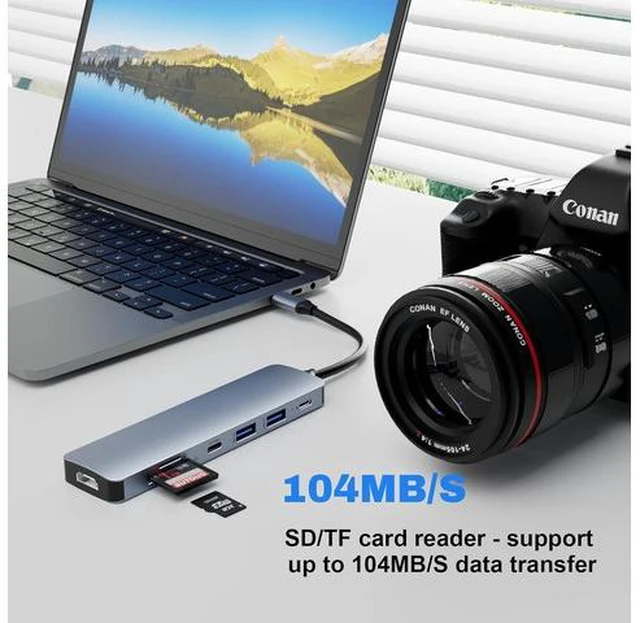 Alt view image 6 of 7 - USB C Hub,7 in 1 Adapter,Multiport Adapter with 4K HDMI, USB C & 2*USB3.0, PD 100W, SD/TF, USB C Docking Station for MacBook Air/Pro, iPad, Windows, Steam Deck, Switch