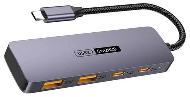 Main image of 10Gbps USB C Hub, USB C HUB with 2 USB-C 3.2 and 2 USB-A 3.2 Ports, USB Port Extender Splitter, USB C to USB A Hub Multiport Adapter for Laptop, MacBook Pro Air, iPad, iMac