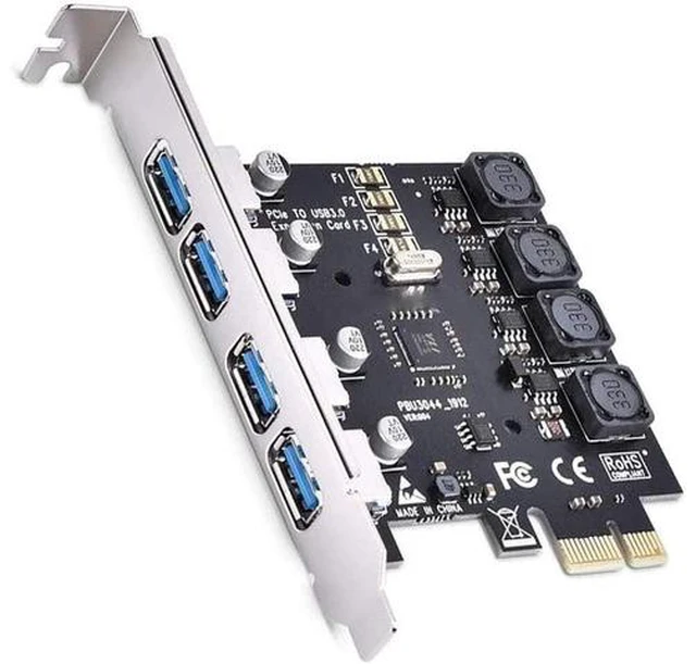 Main image of Jansicotek PCI-E to USB 3.0 4-Port(4X USB-A) Expansion Card,PCI Express USB Add in Card, Internal USB3.0 Hub Converter for Desktop PC Host Card Support Windows 10/8/7/XP and MAC OS 10.8.2 Above