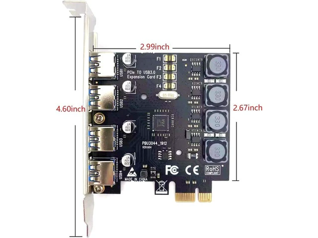 Alt view image 7 of 7 - Jansicotek PCI-E to USB 3.0 4-Port(4X USB-A) Expansion Card,PCI Express USB Add in Card, Internal USB3.0 Hub Converter for Desktop PC Host Card Support Windows 10/8/7/XP and MAC OS 10.8.2 Above
