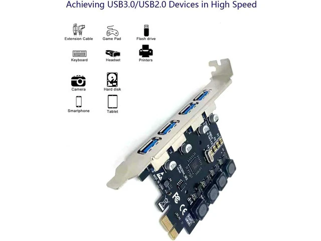 Alt view image 4 of 7 - Jansicotek 4 Port PCIE Expansion Card, USB 3.0 Superspeed 5Gbps Front Expansion Card, Internal USB Hub Converter for Win XP Win7 Win 8 Win 10 Win 11 Linux