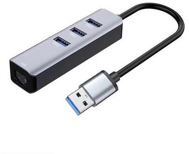 Main image of USB 3.0 to Ethernet Adapter, 3-Port USB 3.0 Hub with RJ45 10/100/1000 Gigabit Ethernet Adapter Support Windows 10,8.1,Mac OS, Surface Pro,Linux,Chromebook and More