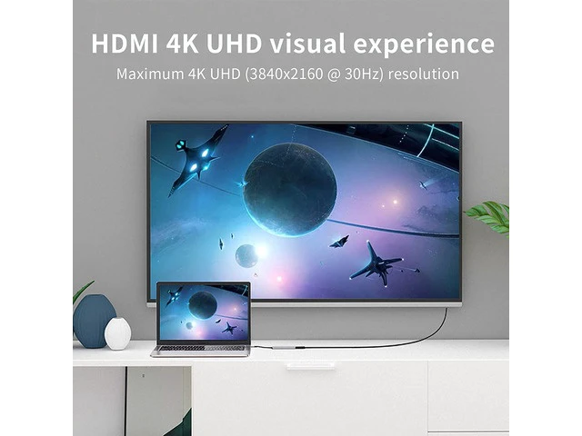 Alt view image 4 of 7 - USB C Docking Station 6 in 1 USB C Hub Laptop Docking Station Adapter with PD 3.0,4K HDMI,2 USB 3.0,SD/TF Card Reade Compatible with MacBook Pro/Air,Dell,HP and More USB Type-C Devices