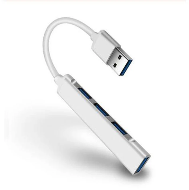 Main image of USB3.0 Hub with 4 Port USB 3.0, Portable Hub for PC, Laptop, USB Flash Drives, and Mobile Hard Disk and Other USB A Devices-Silver