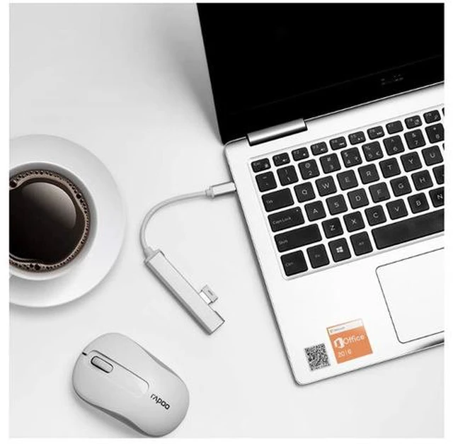 Alt view image 5 of 7 - USB3.0 Hub with 4 Port USB 3.0, Portable Hub for PC, Laptop, USB Flash Drives, and Mobile Hard Disk and Other USB A Devices-Silver