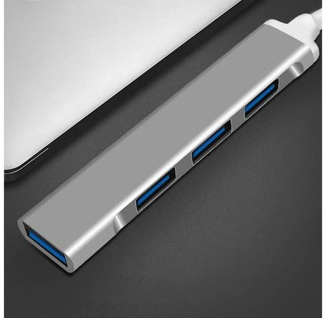Alt view image 7 of 7 - USB3.0 Hub with 4 Port USB 3.0, Portable Hub for PC, Laptop, USB Flash Drives, and Mobile Hard Disk and Other USB A Devices-Silver