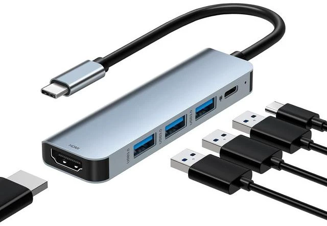 Main image of USB C Hub 3.0 with HDMI 4K, 100W PD, 3*USB 3.0(5Gbps), 5 in 1 USB C to HDMI Hub Docking Station for MacBook Air/Pro, iPad Pro, Mac