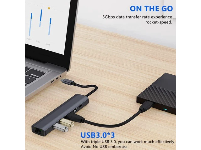 Alt view image 5 of 7 - USB 3.0 Hub Ethernet Adapter 1000M Gigabit Network Converter with 3 USB3.0 Ports Hub Compatible with Laptop PC Nintendo Switch MacBook Mac XPS Windows Linux macOS, and More
