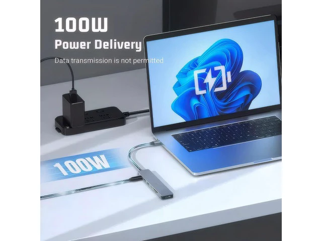 Alt view image 3 of 7 - 7-in-1 USB C Hub with 4K HDMI, Multiport USB C Adapter featuring 3 USB A Ports, 100W PD, SD/TF Compatibility, Ideal for MacBook, Surface Pro/Go, iPad Pro/Air, Laptops and Other Type C Devices