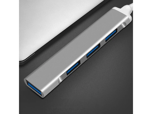 Alt view image 7 of 7 - USB 3.0 Hub, USB3.0 to 4 X USB 3.0 Hub Adapter Compatible for MacBook, Mac Pro, Mac Mini, iMac, Surface, Notebook PC, Laptop, HDD-Silver