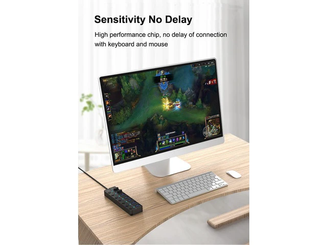 Alt view image 7 of 7 - USB Hub 3.0 Powered, 7 Ports USB Data Hub Splitter with 5V DC Power Adapter and ON/Off Switches for MacBook, Mac Pro/Mini, iMac, Surface Pro Laptop/PC