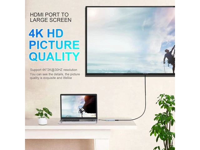 Alt view image 4 of 7 - 11-Ports USB C Hub, USB Hub to Multiport USB C Dongle Adapter 11 in 1 with 4K HDMI, VGA, RJ45, USB 3.0, 3*USB 2.0 Ports, 100W USB-C PD, 3.5mm Aux Ports, TF/SD for MacBook Pro and More Devices