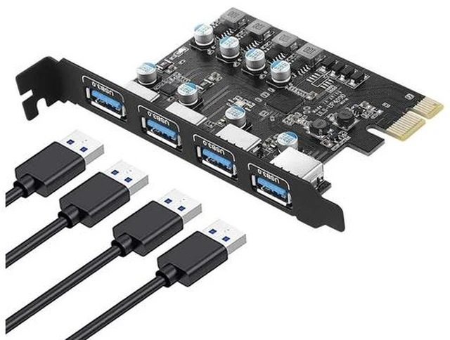Main image of PCIe USB 3.2Gen 1 Card 4 Ports (4X 4 USB A 3.0) Expansion Card 5Gbps USB C PCIe Card PC Internal USB hub for Windows 7/8/10 Linux and MacPro 4.1/5.1