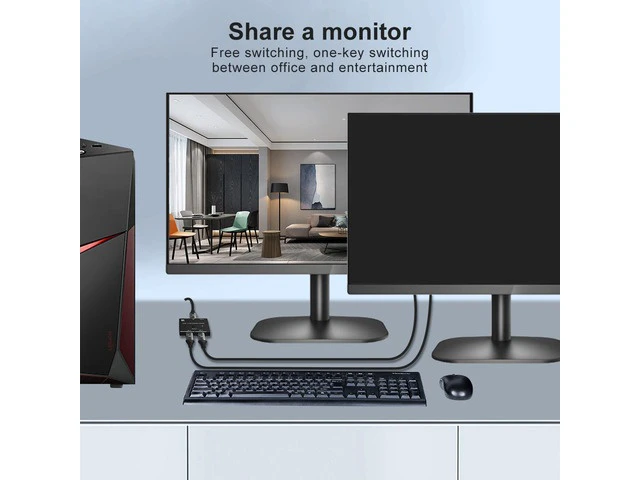 Alt view image 6 of 7 - DisplayPort 8K DP 1.4 2In 1Out 1In 2Out Switch Bi-Direction 8K@60Hz 4K@120Hz Splitter Converter for Multiple Source and displays