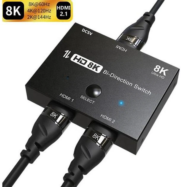 Main image of HDMI 2.1 Ultra HD High Speed 48Gbps Directional Switch Bi-Direction 1x2 2x1 8K@60Hz 4K@120Hz Splitter Converter
